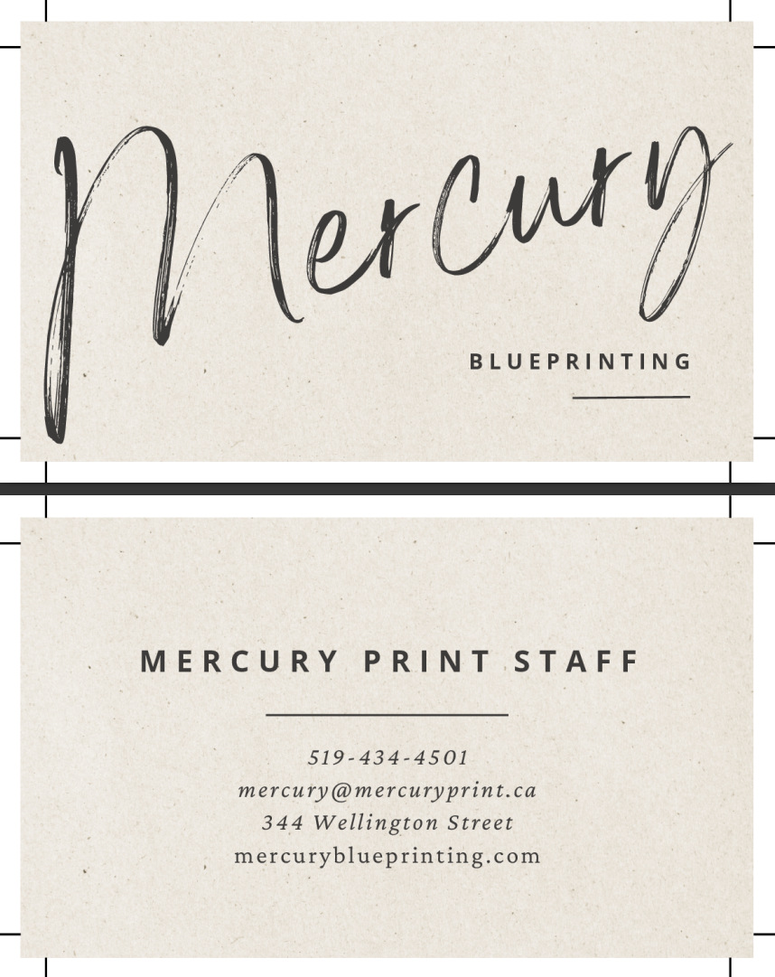 Crop and bleed business card example